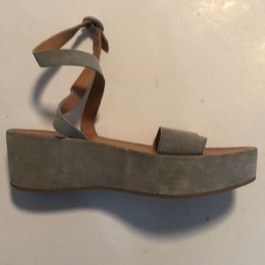 Gray suede sandals with ankle strap multiple sizes